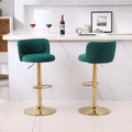 Set of 2 Modern  Bar Height, Swivel Velvet Bar Stool by Blak Hom