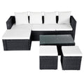 4 Piece Garden Lounge Set with Cushions Poly Rattan Black by Blak Hom