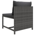 7 Piece Patio Lounge Set with Cushions Poly Rattan Gray by Blak Hom