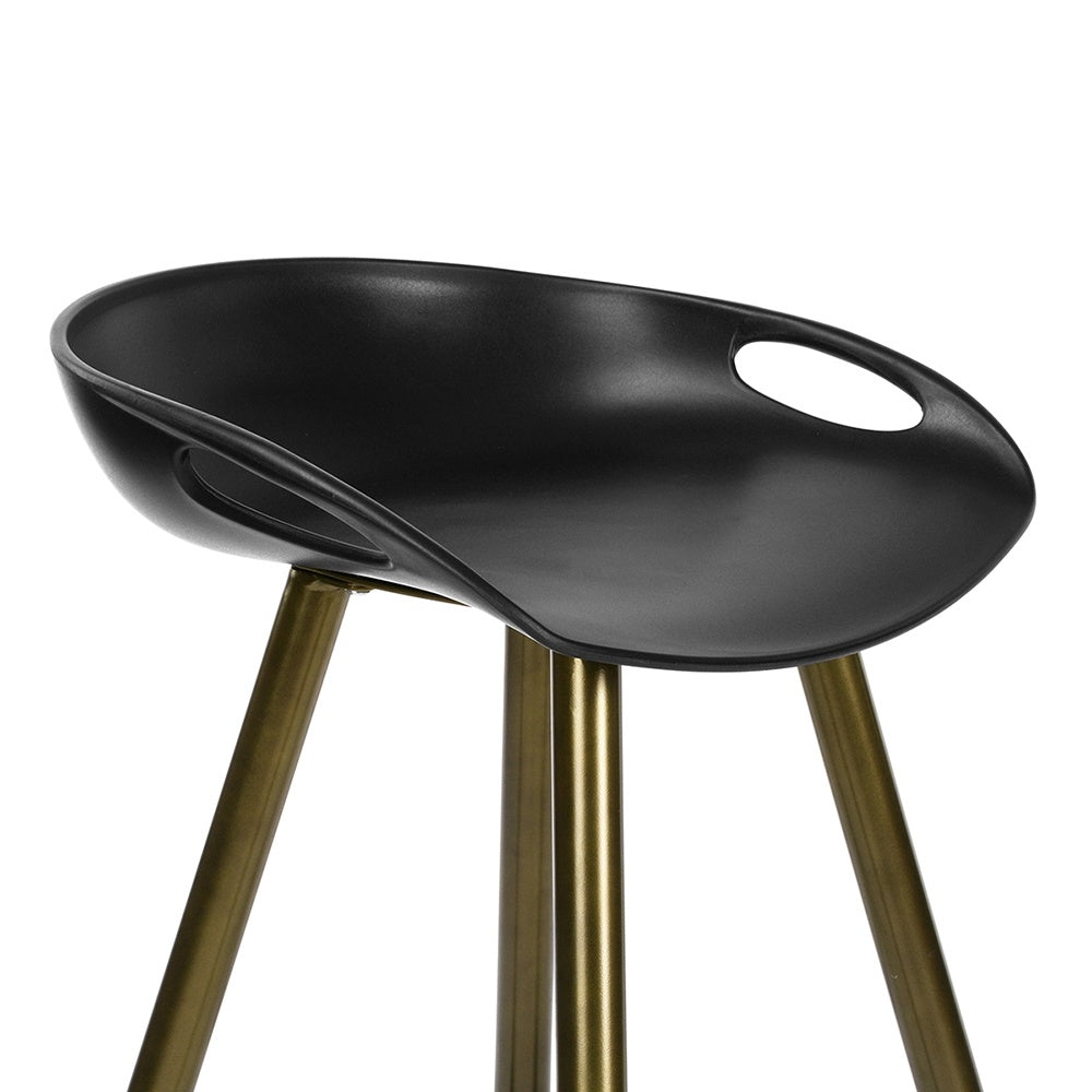 Set of 2 Black and Gold Counter Stool by Blak Hom