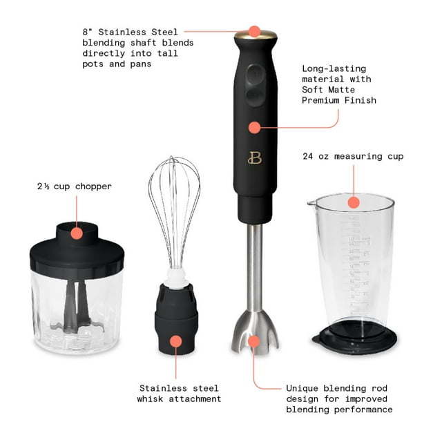 2-Speed Immersion Blender with Chopper & Measuring Cup by Blak Hom