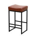 Set of 2 Counter Height Barstools with Metal Legs And PU Leather by Blak Hom