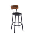 Bar Table Set with 4 Bar stools PU Soft seat with backrest, Rustic Brown by Blak Hom