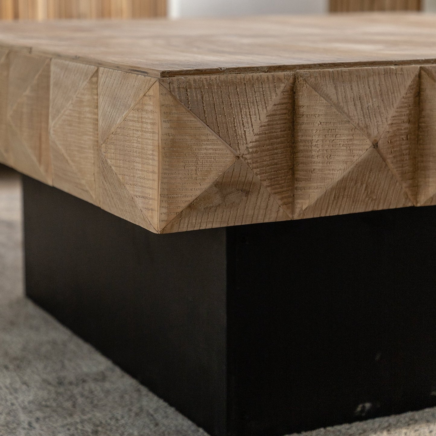 Three-dimensional Rough Pattern Square Retro Coffee Table by Blak Hom