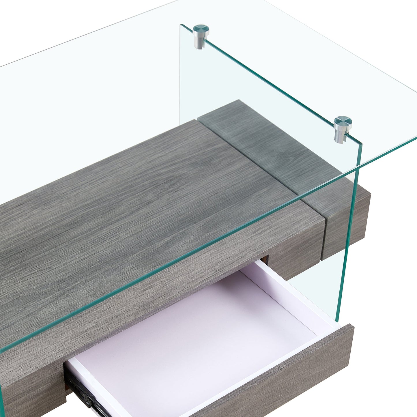 Tempered Glass Coffee Table With Dual Shelves by Blak Hom