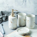 Ceramic imitation marble Bathroom Accessory Set by Blak Hom