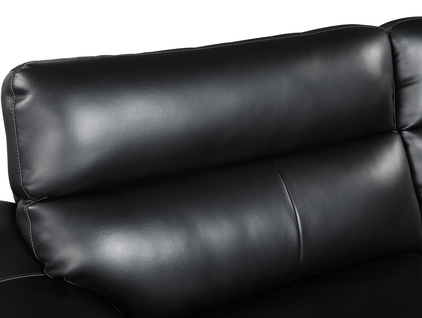 Genuine Leather Black Loveseat by Blak Hom