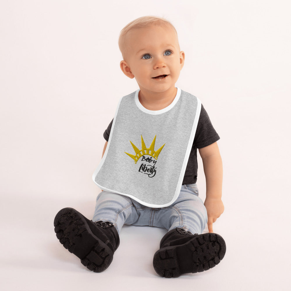 Baby Liberty Embroidered Baby Bib by Proud Libertarian