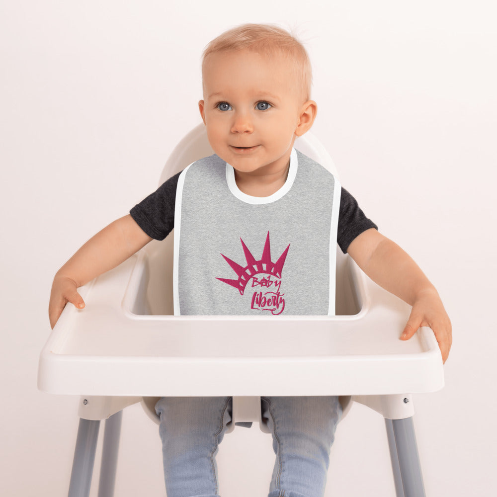 Baby Liberty Embroidered Baby Bib by Proud Libertarian