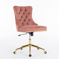 Velvet Upholstered Tufted Button  Office Chair by Blak Hom