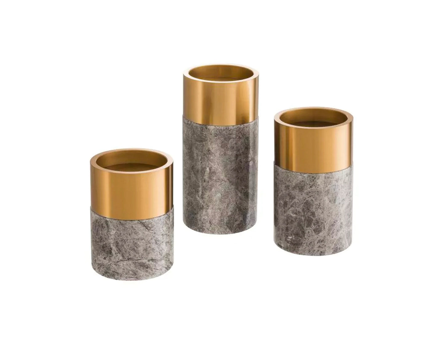 Avante Candle Holders, Grey Marble by Mode-De-Vie