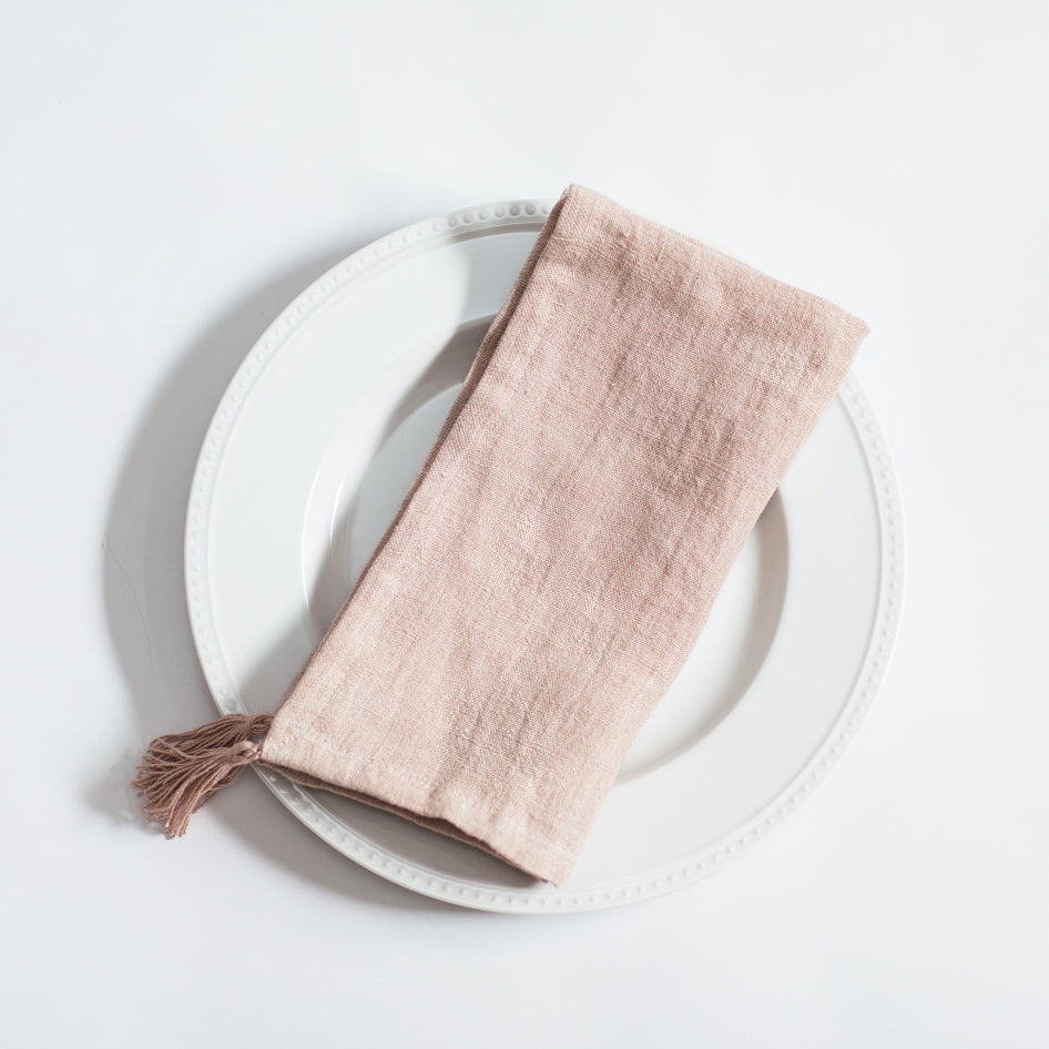 Stone Washed Linen Tasseled Napkins by Creative Women