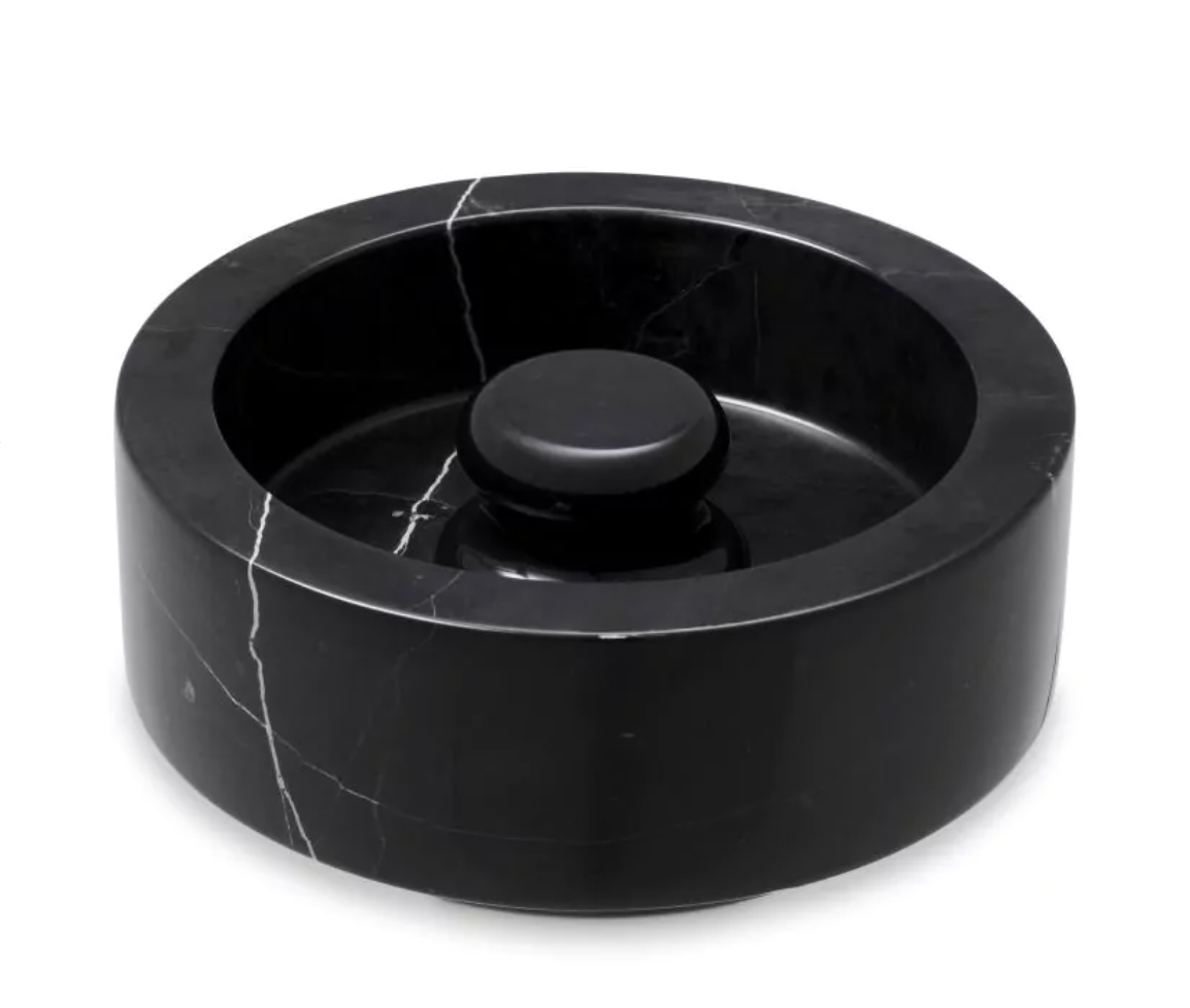 Black Marble Ashtray by Mode-De-Vie