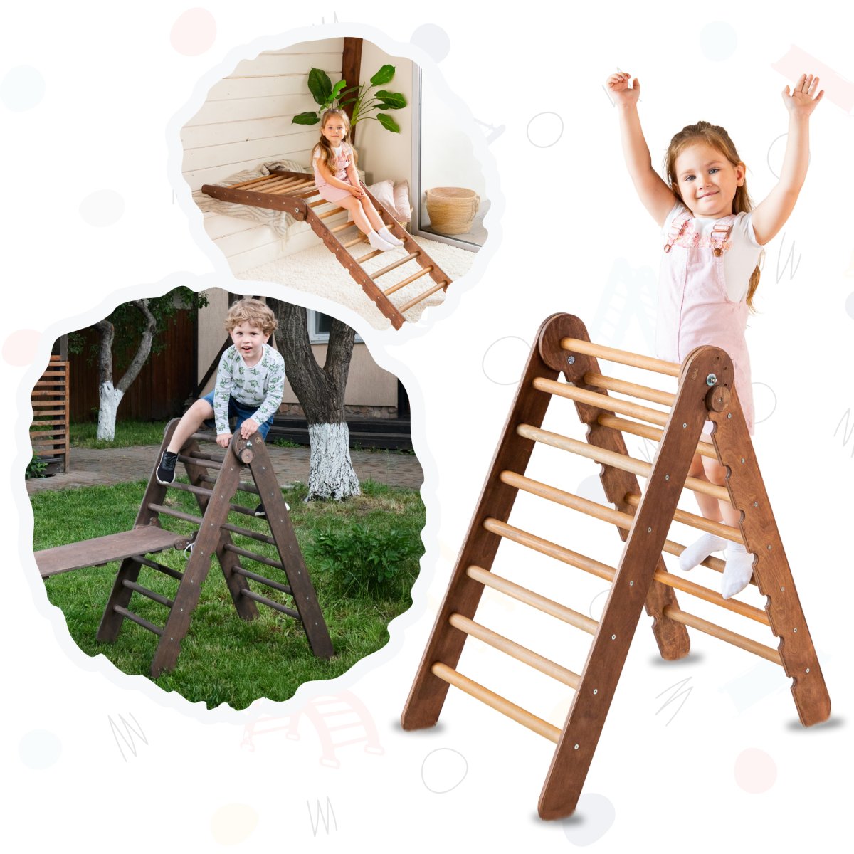 Montessori Triangle Ladder - Handmade Climber for Kids 1-7 y.o. by Goodevas