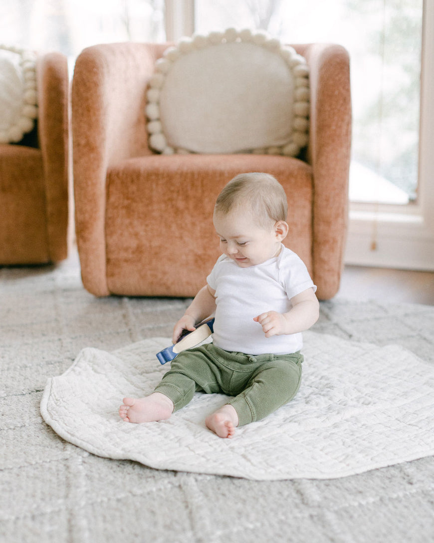 Stone Washed Linen Quilted Play Mat by Creative Women