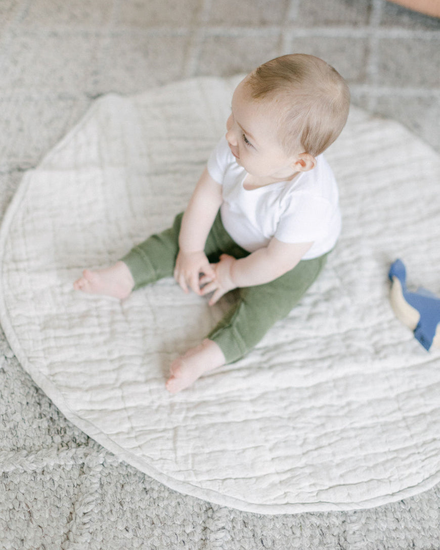 Stone Washed Linen Quilted Play Mat by Creative Women