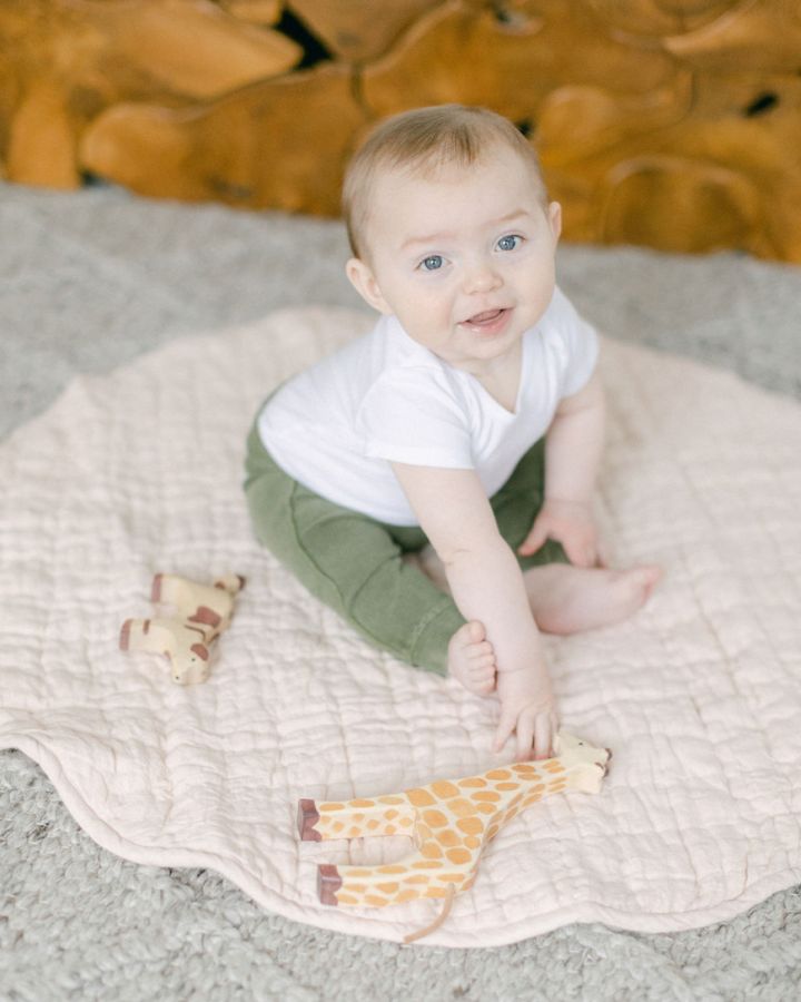 Stone Washed Linen Quilted Play Mat by Creative Women