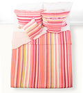 DaDa Bedding Multi-Red Pink Boho Summer Stripes Scalloped Lightweight Coverlet Bedspread Set (DXJ101824) by DaDa Bedding Collection