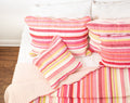 DaDa Bedding Multi-Red Pink Boho Summer Stripes Scalloped Lightweight Coverlet Bedspread Set (DXJ101824) by DaDa Bedding Collection