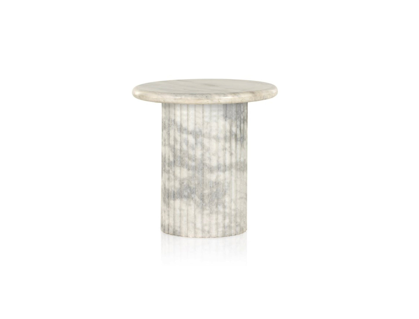 Marble Scalloped Side Table by Mode-De-Vie