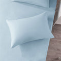 DaDa Bedding Soothing SeaFoam Sky Blue Cotton Fitted Bed Sheet w/Pillow Cases (JHW604) by DaDa Bedding Collection