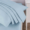 DaDa Bedding Soothing SeaFoam Sky Blue Cotton Fitted Bed Sheet w/Pillow Cases (JHW604) by DaDa Bedding Collection