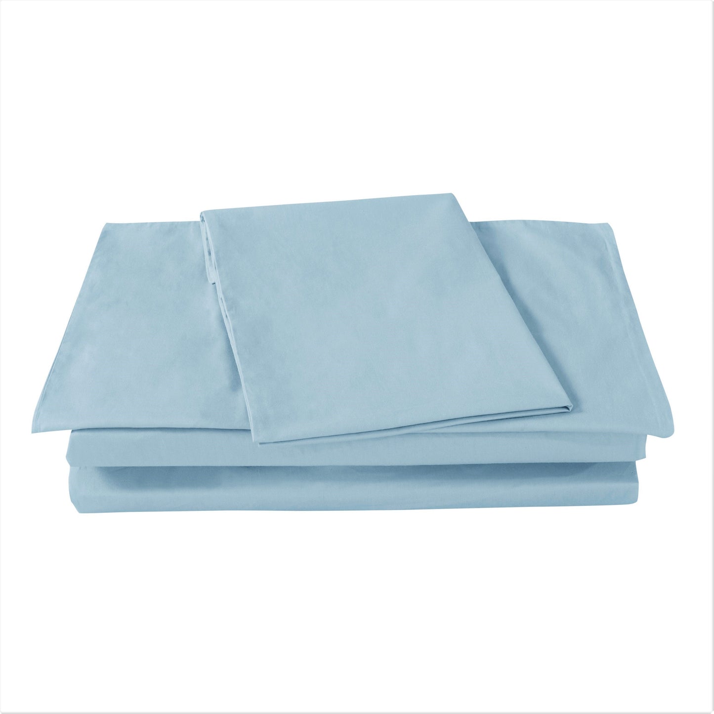 DaDa Bedding Soothing SeaFoam Sky Blue Cotton Fitted Bed Sheet w/Pillow Cases (JHW604) by DaDa Bedding Collection