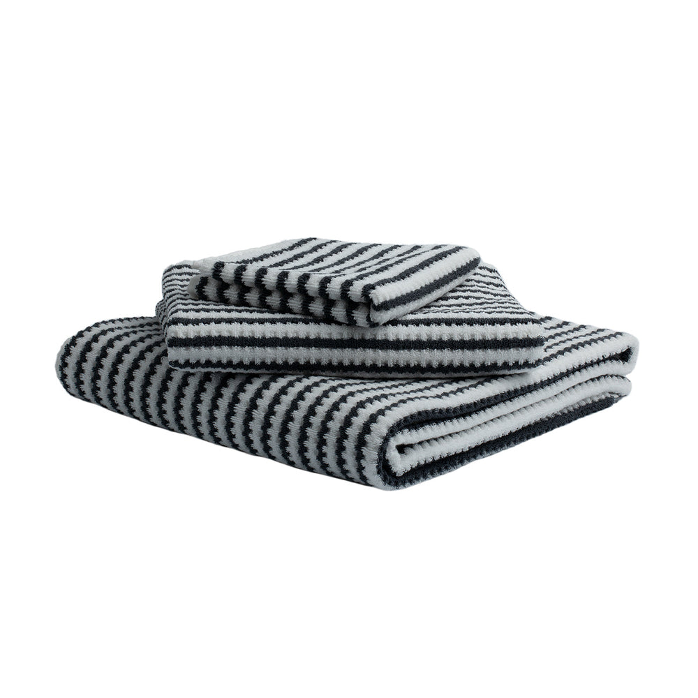 Bornova Hotel Waffle Fume Ivory Stripe by Turkish Towel Collection