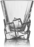 Crystal Wine and Whiskey Iceberg Mountain Glacier Decanter with 4 Glasses and Wood Tray - The Wine Savant by The Wine Savant